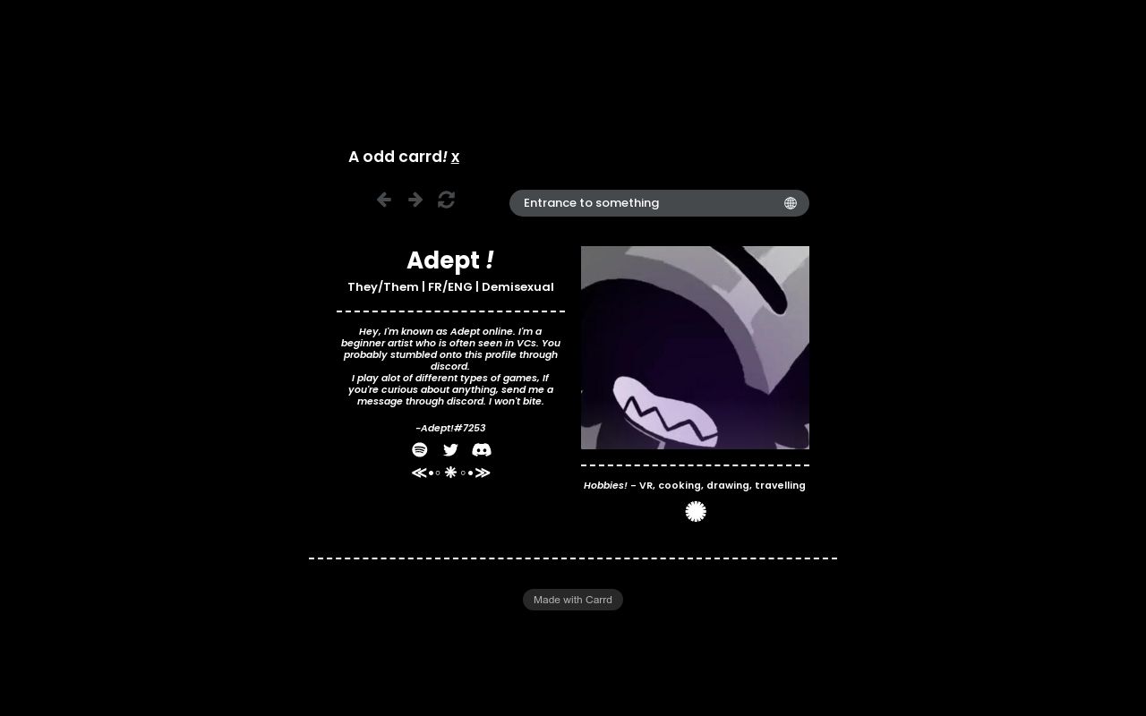 Carrd profile picture for @adept